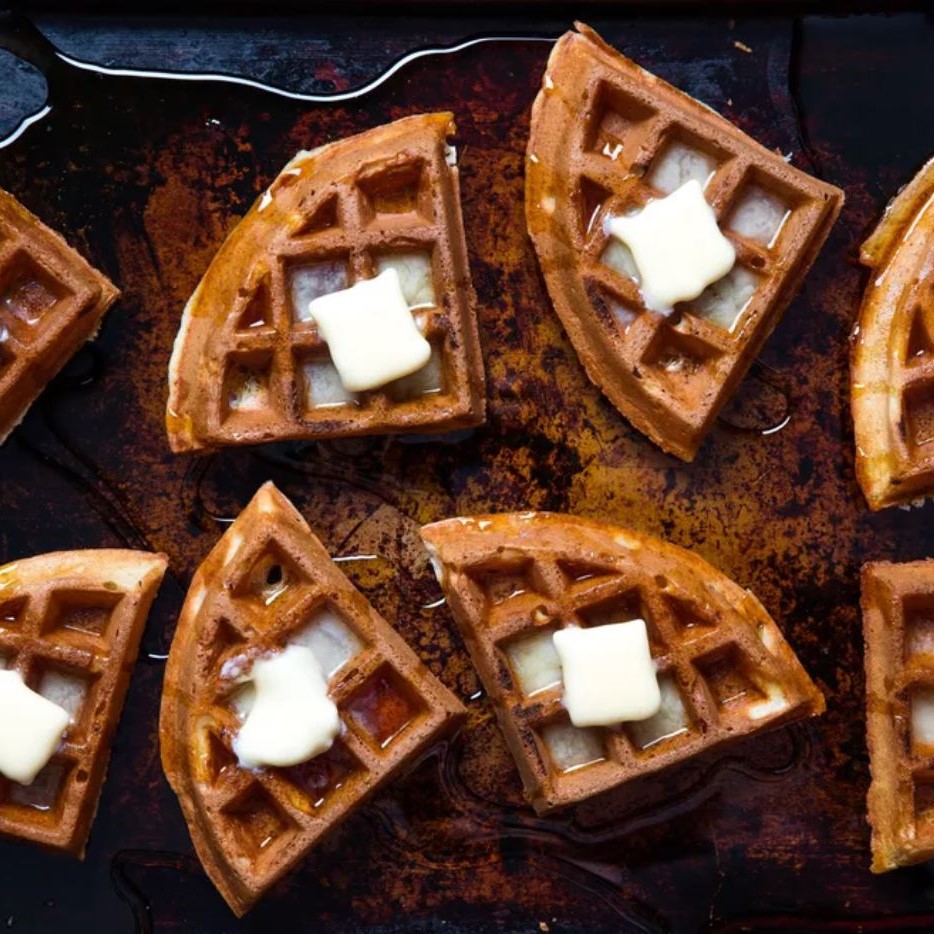 waffles with square of butter