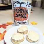Package of Pumpkin Spice mix and plate of Cookies